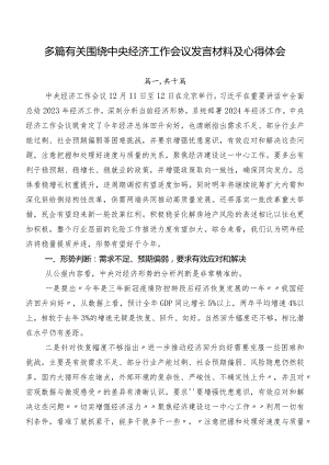 多篇有关围绕中央经济工作会议发言材料及心得体会.docx