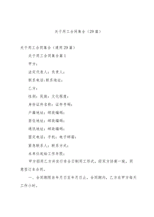 关于用工合同集合（29篇）.docx