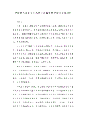 2023年中国特色社会主义思想主题教育集中学习发言材料（3篇）.docx