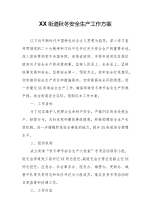 XX街道秋冬安全生产工作方案.docx