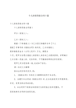 个人担保贷款合同十篇.docx