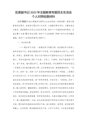 区委副书记2023年主题教育专题民主生活会个人对照检查4700字.docx