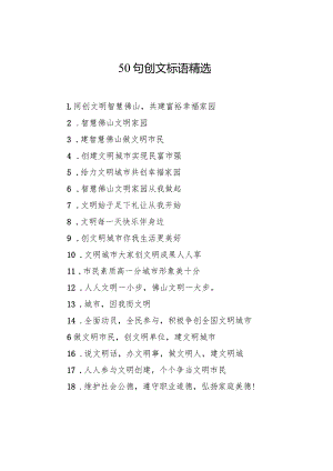50句创文标语精选.docx