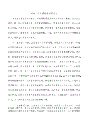 财政六个方面检查剖析发言.docx