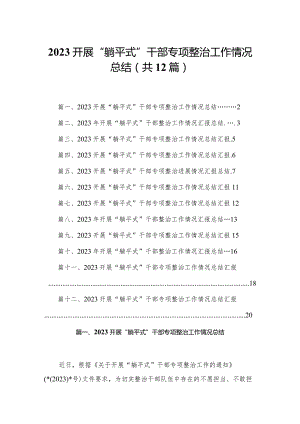 开展“躺平式”干部专项整治工作情况总结（共12篇）.docx
