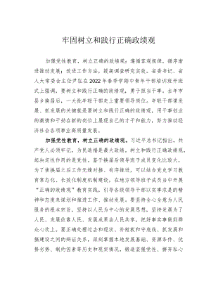 牢固树立和践行正确政绩观.docx