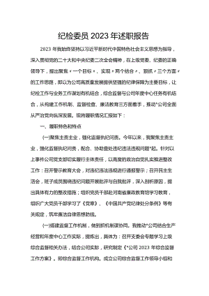 纪检委员2023年述职报告.docx