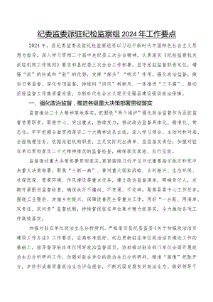 纪委监委派驻纪检监察组2024年工作要点.docx