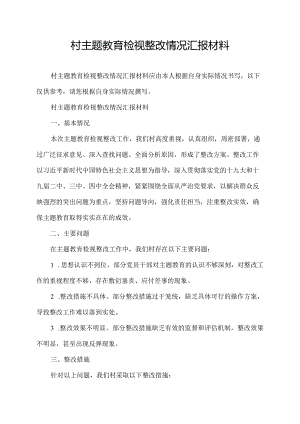 村主题教育检视整改情况汇报材料.docx