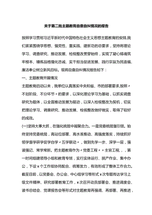关于第二批主题教育自查自纠情况的报告（1）.docx