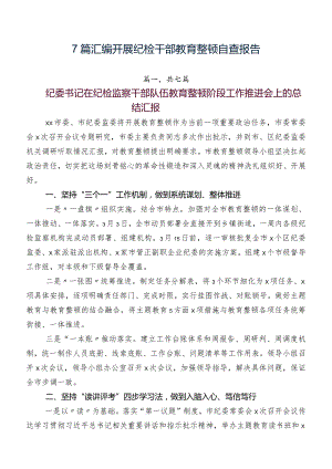 7篇汇编开展纪检干部教育整顿自查报告.docx