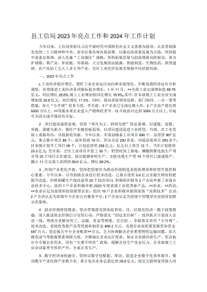 县工信局2023年亮点工作和2024年工作计划.docx