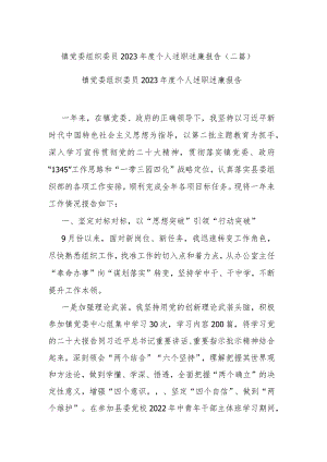 镇党委组织委员2023年度个人述职述廉报告(二篇).docx