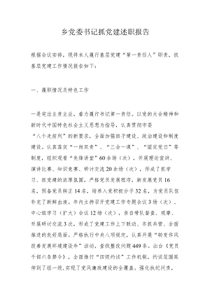乡党委书记抓党建述职报告.docx