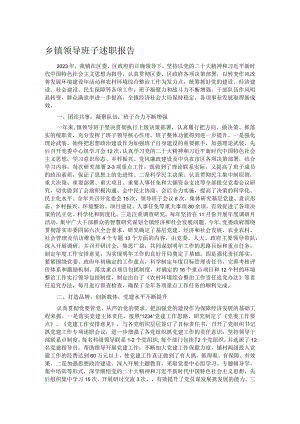 乡镇领导班子述职报告.docx