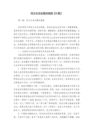民主生活会整改措施【6篇】.docx