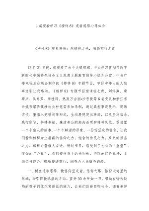 2篇观看学习《榜样8》观看感悟心得体会.docx