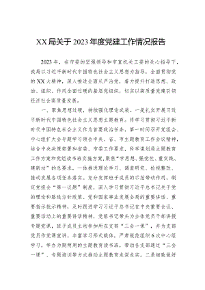 局关于2023年度党建工作情况报告.docx