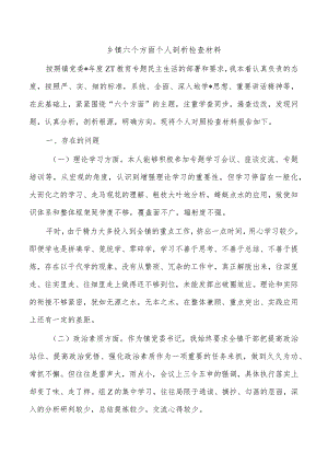 乡镇六个方面个人剖析检查材料.docx