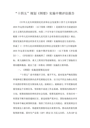 “十四五”规划《纲要》实施中期评估报告.docx