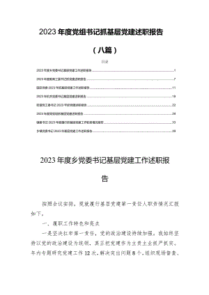 2023年度党组书记抓基层党建述职报告(八篇).docx