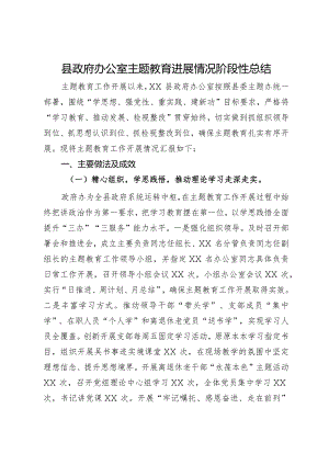 县政府办公室主题教育进展情况阶段性总结.docx