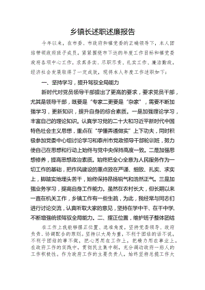 乡镇长述职述廉报告.docx
