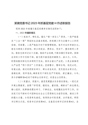 某镇党委书记2023-2024年抓基层党建工作述职报告.docx