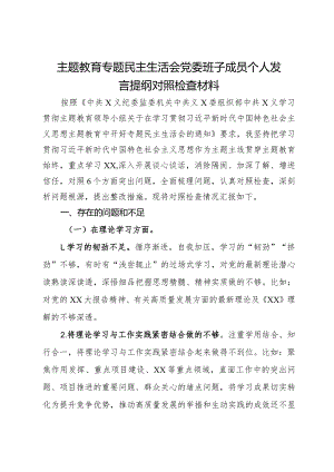 公司党委班子成员主题教育专题民主生活会个人对照检查材料.docx