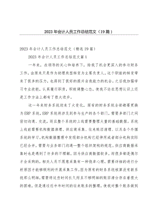 2023年会计人员工作总结范文（19篇）.docx