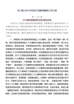 共八篇2023年纪检干部教育整顿工作汇报.docx