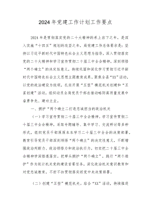 2024年党建工作计划工作要点 共五篇.docx
