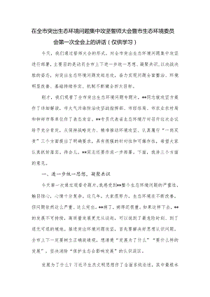 在全市突出生态环境问题集中攻坚誓师大会暨市生态环境委员会第一次全会上的讲话.docx