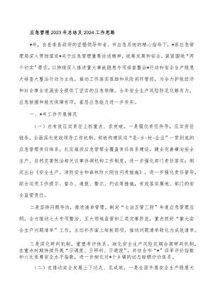 应急管理2023年总结及2024工作思路.docx