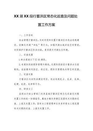 XX湖XX段行蓄洪区常态化巡查及问题处置工作方案.docx