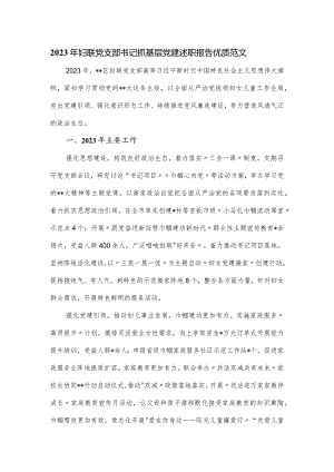 2023年妇联党支部书记抓基层党建述职报告范文.docx