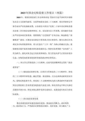 2023 年国企纪检监察工作要点（两篇）.docx