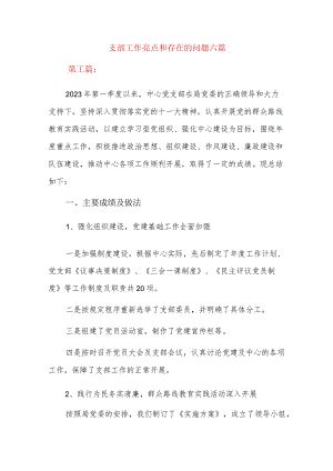 支部工作亮点和存在的问题六篇.docx