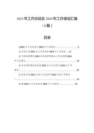 2023年工作总结及2024年工作谋划汇编（6篇）.docx