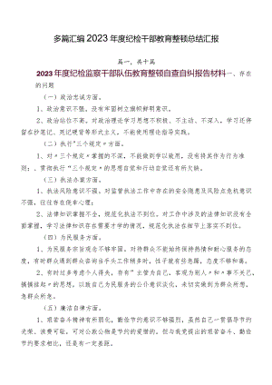 多篇汇编2023年度纪检干部教育整顿总结汇报.docx