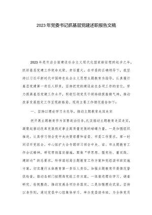 2023年党委书记抓基层党建述职报告文稿.docx