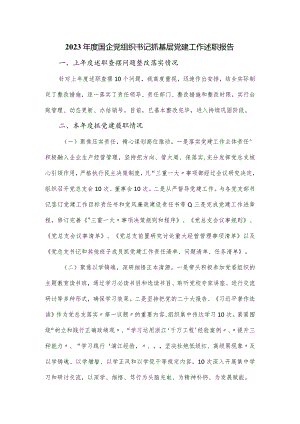 2023年度国企党组织书记抓基层党建工作述职报告.docx