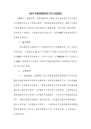 2023年度发展党员工作小结报告.docx