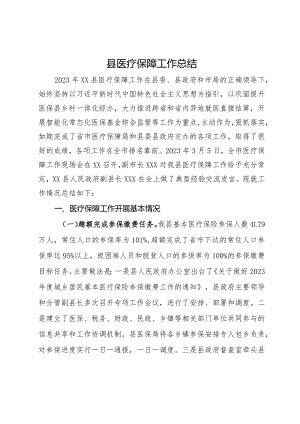 县2023年医疗保障工作总结.docx