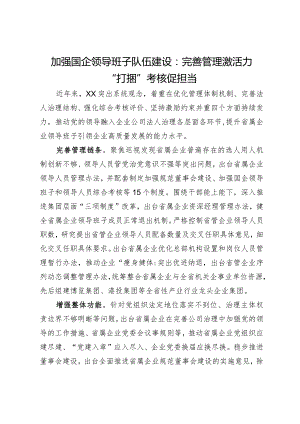加强国企领导班子队伍建设经验做法：完善管理激活力 “打捆”考核促担当.docx