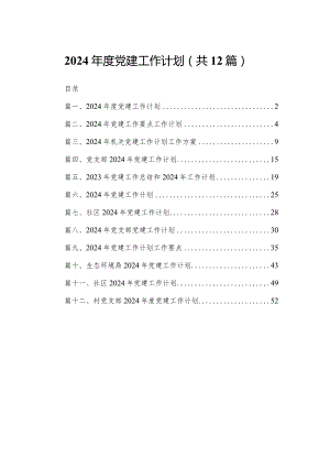 2024年度党建工作计划（共12篇）.docx