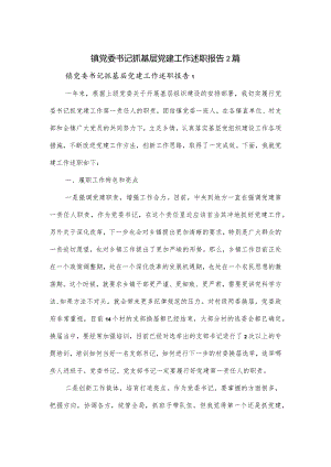 镇党委书记抓基层党建工作述职报告2篇.docx