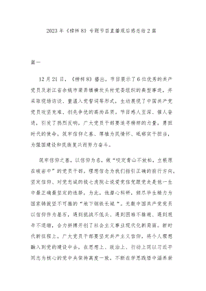 2023年《榜样8》专题节目直播观后感总结2篇.docx