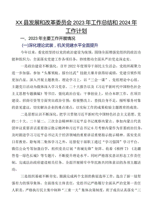 XX县发展和改革委员会2023年工作总结和2024年工作计划.docx