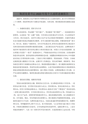 集团党委书记2023年度个人述职述廉报告.docx